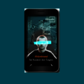 Das Titelbild des Spiels Im Bunker der Lügen von klicksafe.de: Es ist ein Smartphone abgebildet, auf dem eine Person zu sehen ist, dessen Augen mit einem Lichtstrahl verdeckt sind.