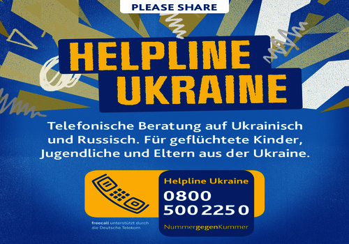 Helpline Ukraine – Neues Beratungsangebot bei der Nummer gegen Kummer