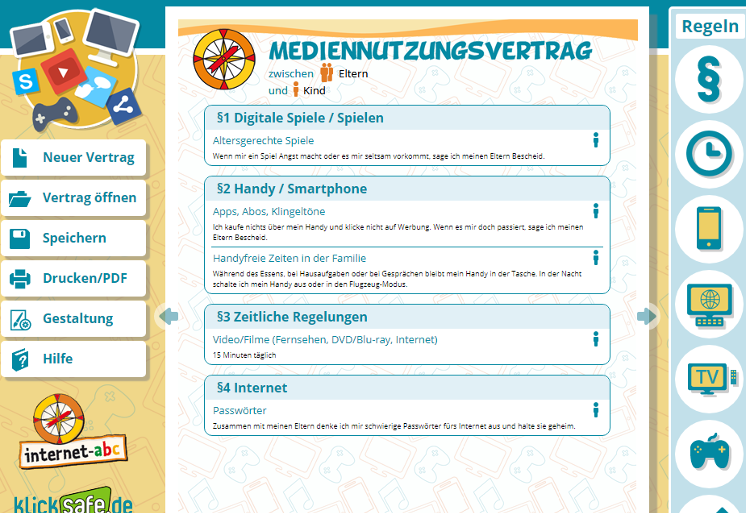 Mediennutzungsvertrag